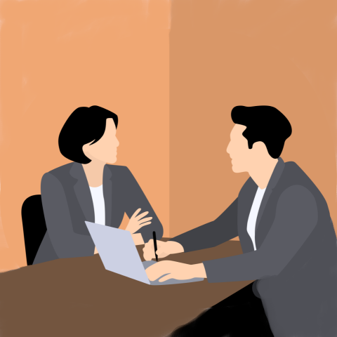 二次面接（対面）＋筆記試験